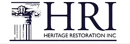 Logo for Heritage Restoration Inc., a concrete contractor, featuring the letters "HRI" and a classical column graphic on the left.