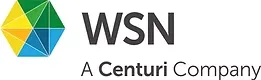 WSN logo with a geometric, multicolored shape and the text "WSN A Centuri Company" displayed to the right, representing expertise as a concrete contractor.